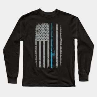 USA American Flag Fishing Vintage Fisherman Gifts Long Sleeve T-Shirt